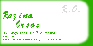 rozina orsos business card